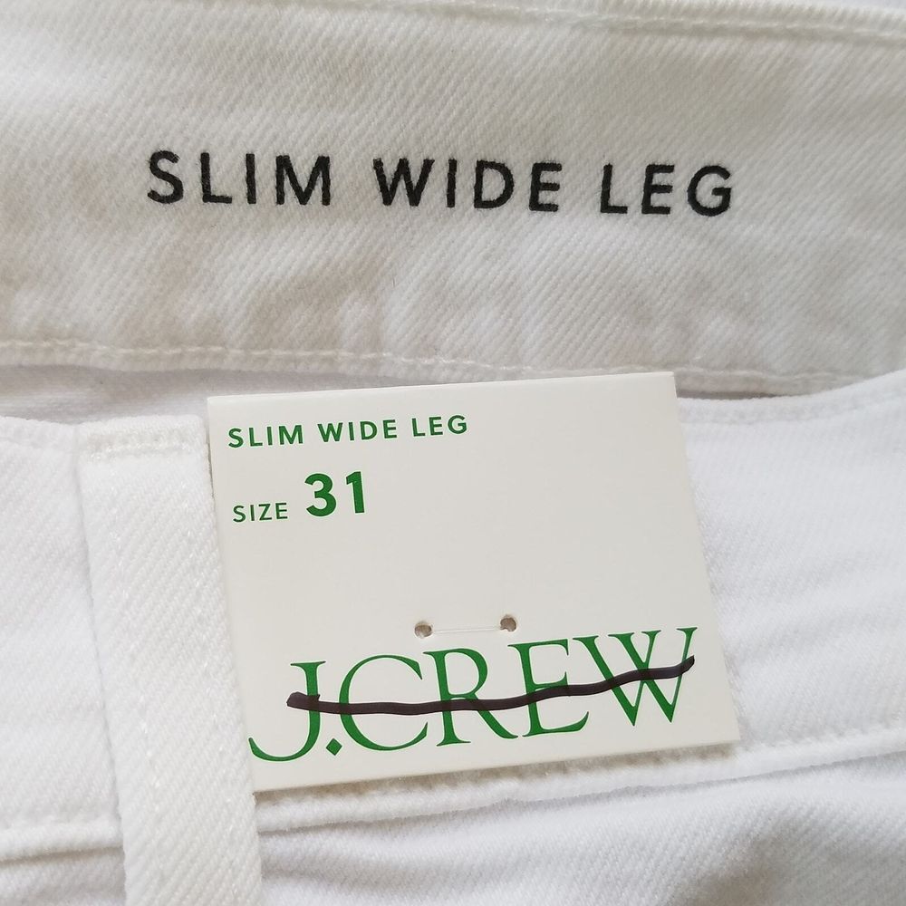 J. Crew Sailor Slim Wide Leg Jeans Womens Size 31 White Ankle NWT $148 BX940 - Picture 4 of 7